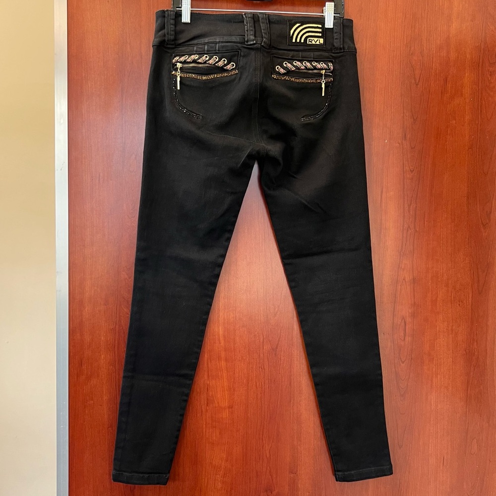 REVEL Vintage RVL Jeans Size 14 Black Skinny Lift Technology Colombian Stretch - Picture 4 of 12